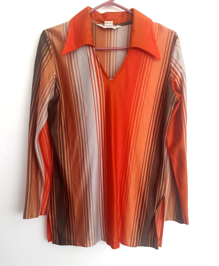 COSTUME RENTAL - X95 1960's Men's orange striped shirt