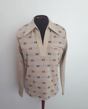 COSTUME RENTAL - X117 Shirt, Beige with brown