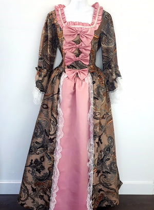COSTUME RENTAL - B2 Pink Colonial Dress / Bridgerton-3 pc MED