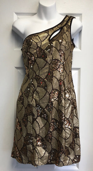 COSTUME RENTAL - X237A 1970's Dress, Gold Sequin Woodbridge Costume Rentals COSTUME RENTAL - X237A 1970's Dress, Gold Sequin Woodbridge Costume Rentals