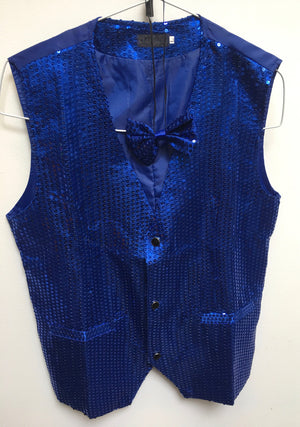 COSTUME RENTAL - X1D Disco Sequin Vest with Tie