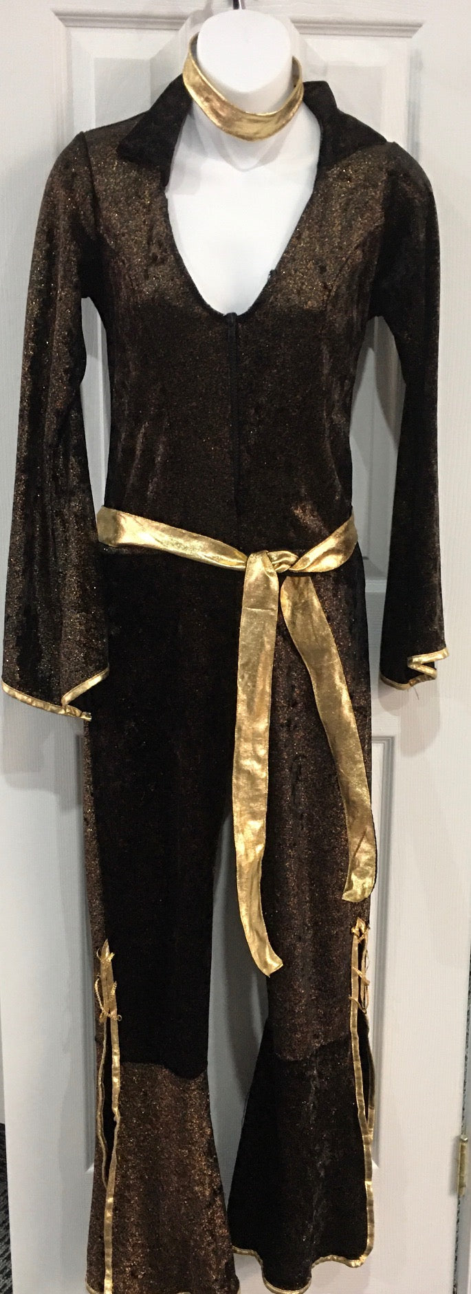 COSTUME RENTAL - X276 1970's Jumpsuit, Bronze - 3 piece