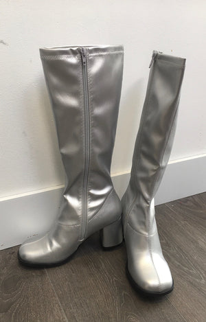 SHOE RENTAL - Z62 Women's Silver Go Go Boots