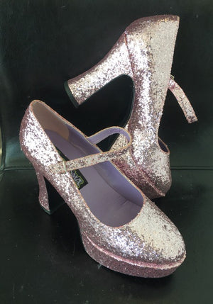 SHOE RENTAL - Z67 Women's Pink Glitter Mary Jane's