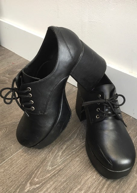 SHOE RENTAL - Z47F Black Platform Shoes Rental - MEDIUM 10-11