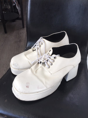 SHOE RENTAL - Z46 White Disco Men's Platforms Size 10