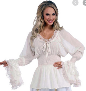 COSTUME RENTAL - G18 Gypsy/Pirate/Midieval Blouse  1pc
