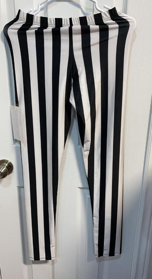 COSTUME RENTAL - Y224 1980's Striped Black and White Pants MED