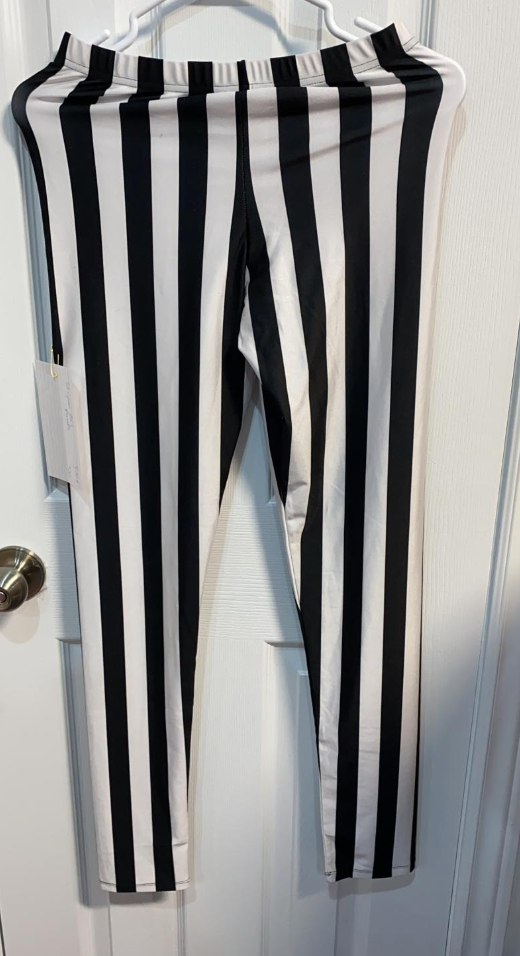 COSTUME RENTAL - Y224 1980's Striped Black and White Pants