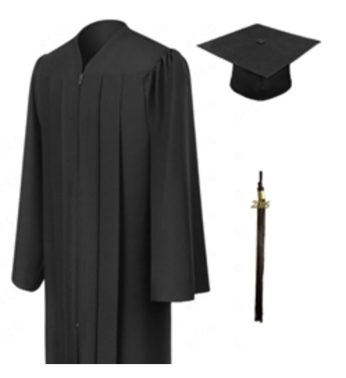 COSTUME RENTAL - O29 Graduation Robe with cap 2 pcs