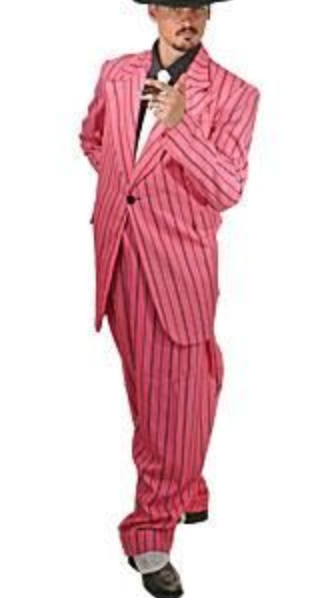 COSTUME RENTAL - J24  1920's The Boss Zoot Suit (PINK) 4 pcs