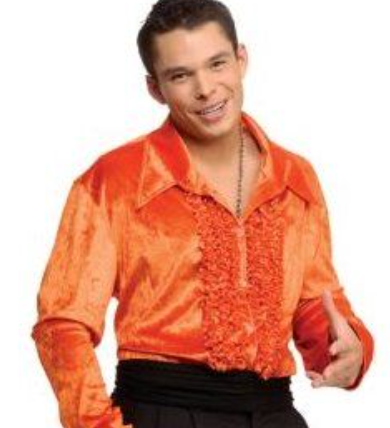 COSTUME RENTAL - X43D Disco Shirt, Orange Velvet
