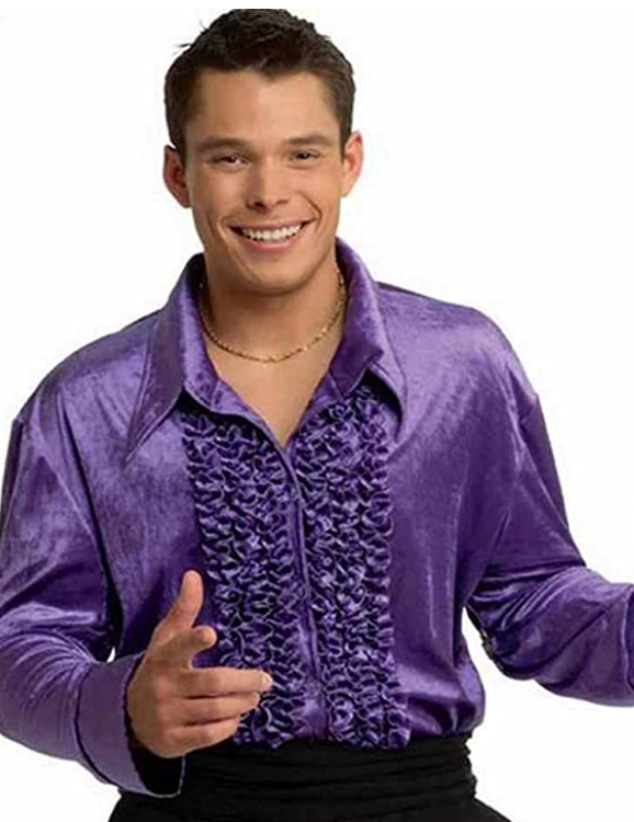 COSTUME RENTAL - X43I Disco Shirt, Purple large