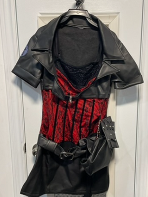 COSTUME RENTAL - y18 Betty Boo Biker Girl - large 7 pc