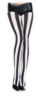 ACCESS: Tights - Adult White and Black Striped