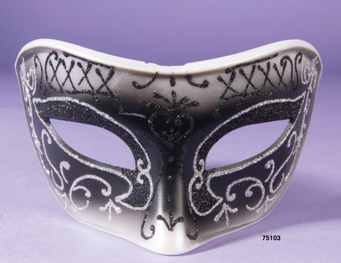 MASK: Silver and Black Venetian Mask