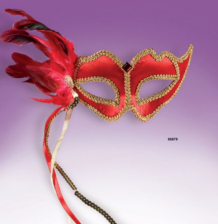 MASK:  Half mask venetian - red and gold