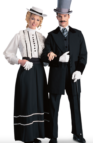 COSTUME RENTAL - C71 BLack Single Breasted Prince Albert Suit -SMALL 3 pc