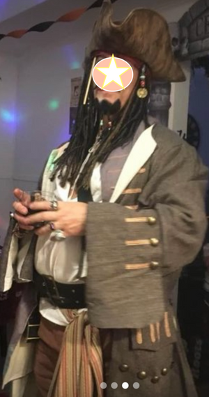 COSTUME RENTAL - G6A Pirate, Captain Jack -19 pc  LARGE