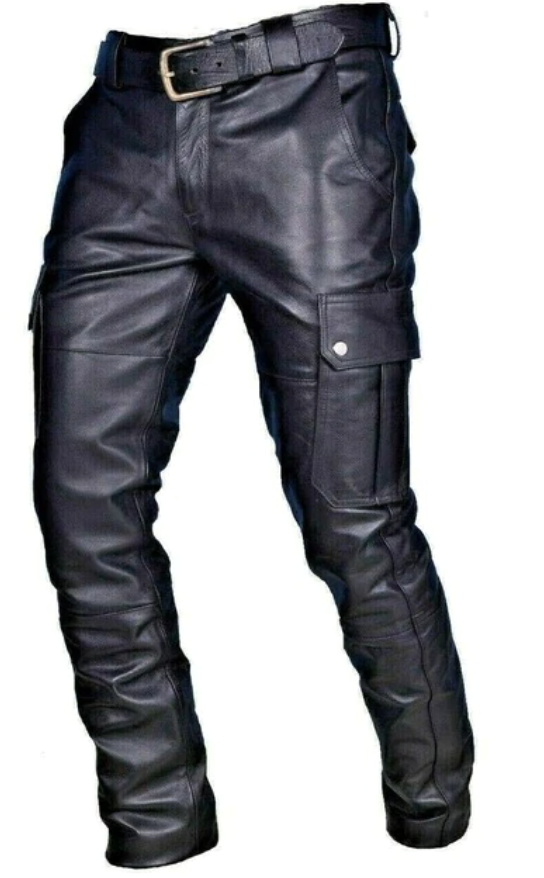 COSTUME RENTAL - Y216A 1980's Faux Leather Pants -MED