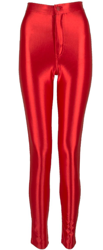 COSTUME RENTAL - X331 Shiny Red disco Pants med