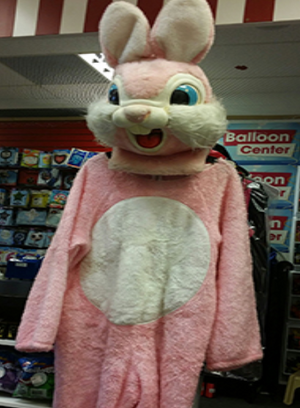 COSTUME RENTAL - R156 Pink Bunny Mascot - 6 pieces