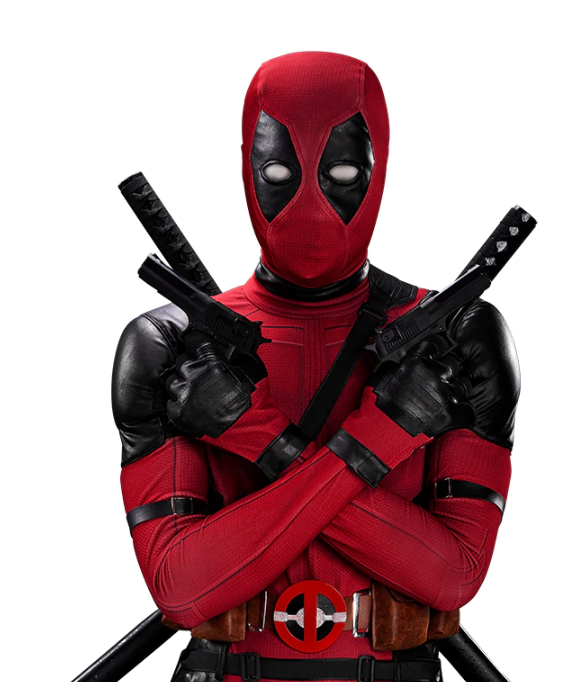 COSTUME RENTAL - E19 DEADPOOL- 15 pc large - not avail July 23 to Aug 6 and Aug 23-26