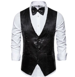 COSTUME RENTAL - X1C Disco Sequin Vest with Tie