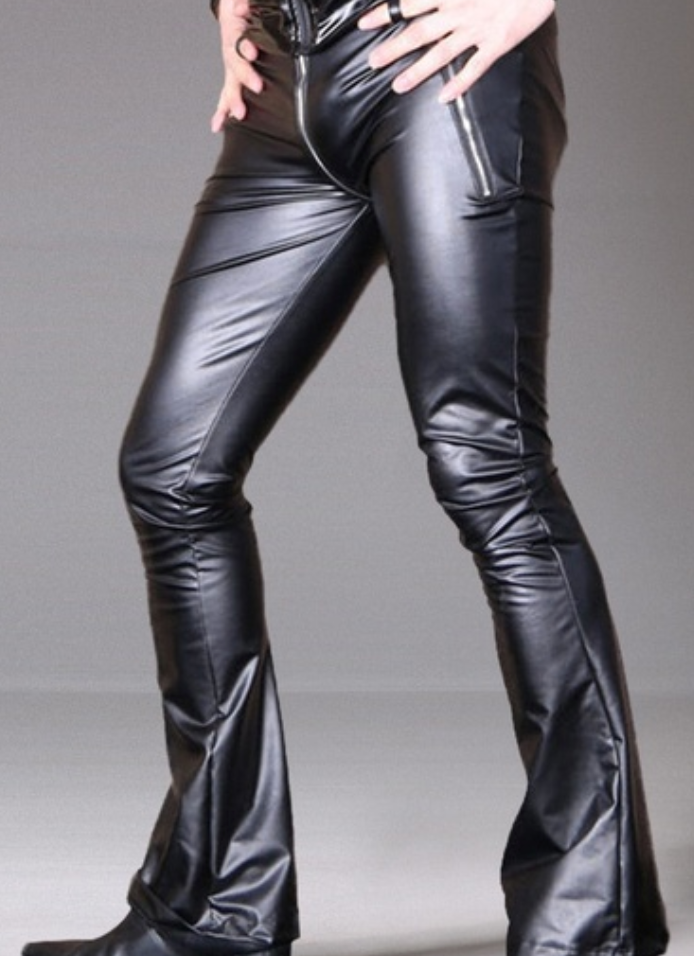 COSTUME RENTAL - Y216 1980's Rocker's Faux Leather Stretch Pants MED