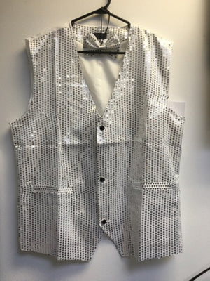 COSTUME RENTAL - X1A Disco Sequin Vest with Tie