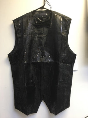COSTUME RENTAL - X1C Disco Sequin Vest with Tie