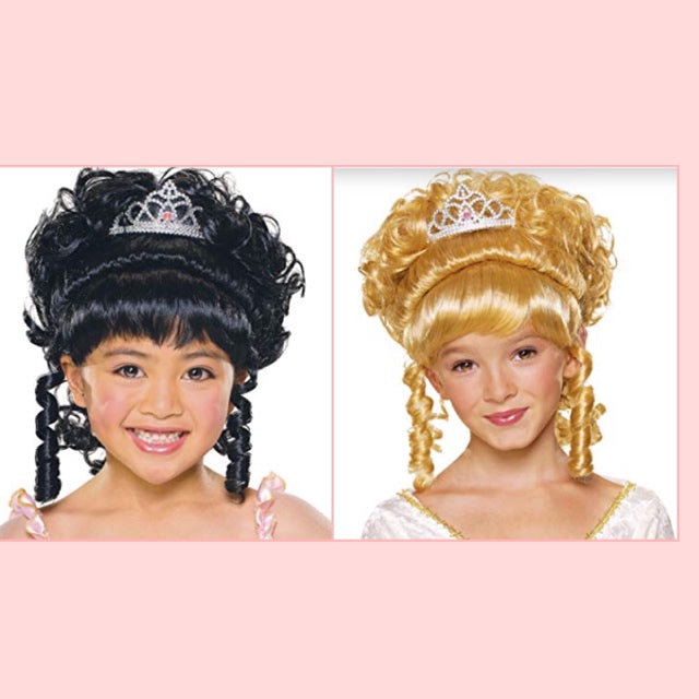 Wig: Kids Princess Wig with tiara Black