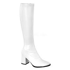 SHOES: GOGO Boots, White Shiny