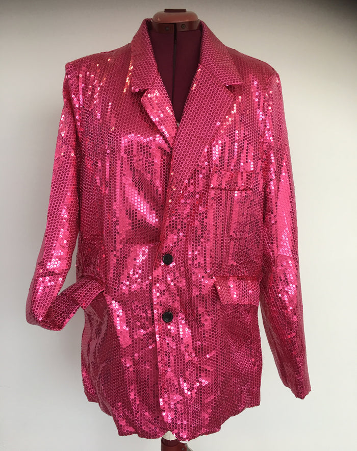 COSTUME RENTAL - X72 Disco Jacket, Pink Sequin XL