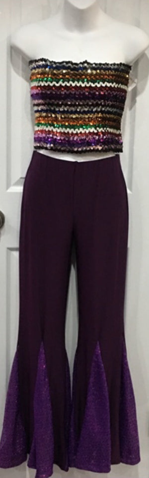 COSTUME RENTAL - X259 Disco Pants Purple, Female med