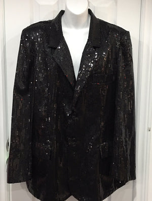 COSTUME RENTAL - X74 Disco Jacket, Black Sequin L