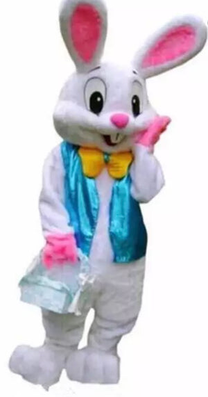 COSTUME RENTAL - R160 White Bunny Mascot 8 pcs