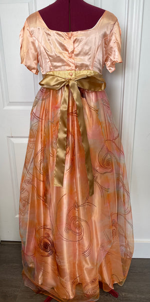 COSTUME RENTAL - c7B Bridgerton Dress Orange Large 2 pcs