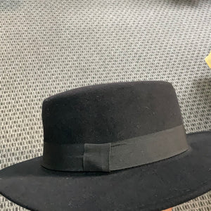 HAT:  Fedora, Black with ribbon tucked in