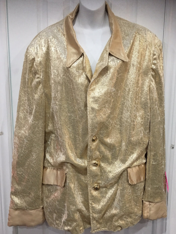 COSTUME RENTAL - X68 Disco Jacket, Gold pimp sequin dot XXL