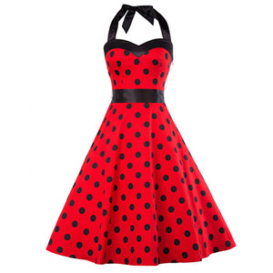COSTUME RENTAL - J69 1950's Dress, Red Polka Dot, 2 pieces SML