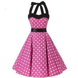 COSTUME RENTAL - J67  1950's Dress, Pink Polka Dot, 2 pieces xL