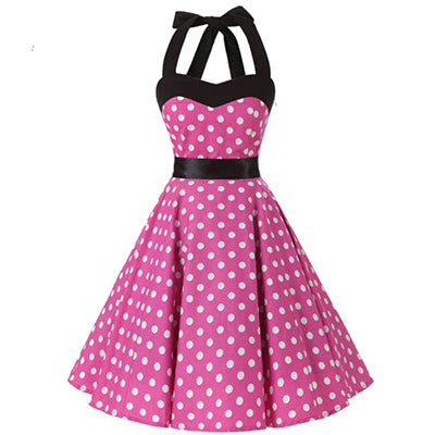COSTUME RENTAL - J68 1950's dress, Pink Polka Dot, 2 pieces LRG