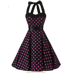 COSTUME RENTAL - J66 1950's dress, Pink Polka Dot SML 2 pcs