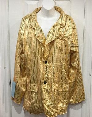 COSTUME RENTAL - X69 Disco Jacket, Gold Sequin