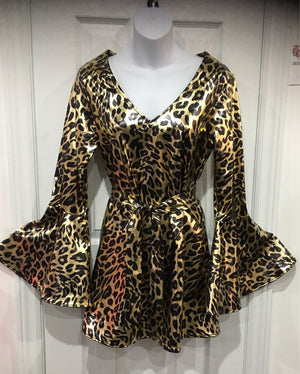 COSTUME RENTAL - X207A Disco Dress, Leopard Print