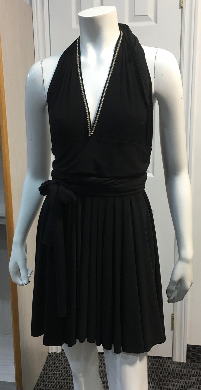 COSTUME RENTAL - X295a  Black Halter Dress M/L