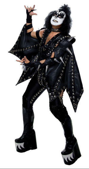 COSTUME RENTAL - D117 Gene Simmons the Demon Deluxe 7 pc large