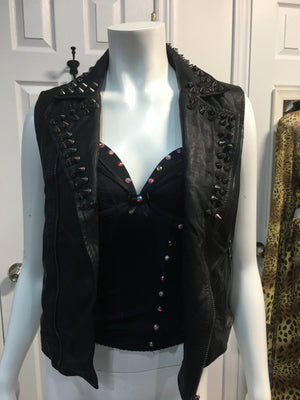 COSTUME RENTAL - Y222 1980's Spiked Vest and Corset 3 pcs